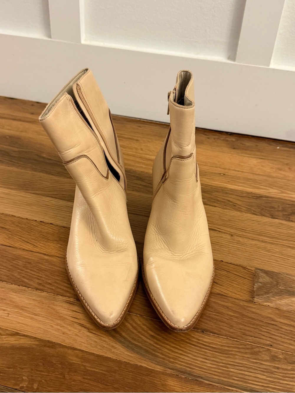 Matisse Beige Pointed-Toe Ankle Booties